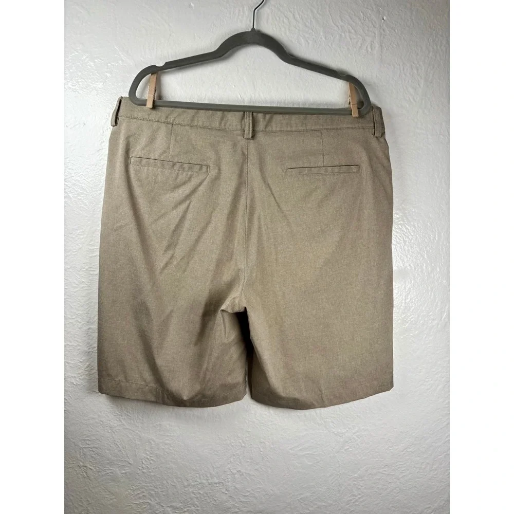 PGA Tour Mens Golf Shorts Size 38 Khaki Flat Front Stretch Pickleball Athleisure